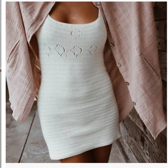 *NWT* Maurie + Eve crochet Jamila dress crisp white XS - Picture 7 of 7